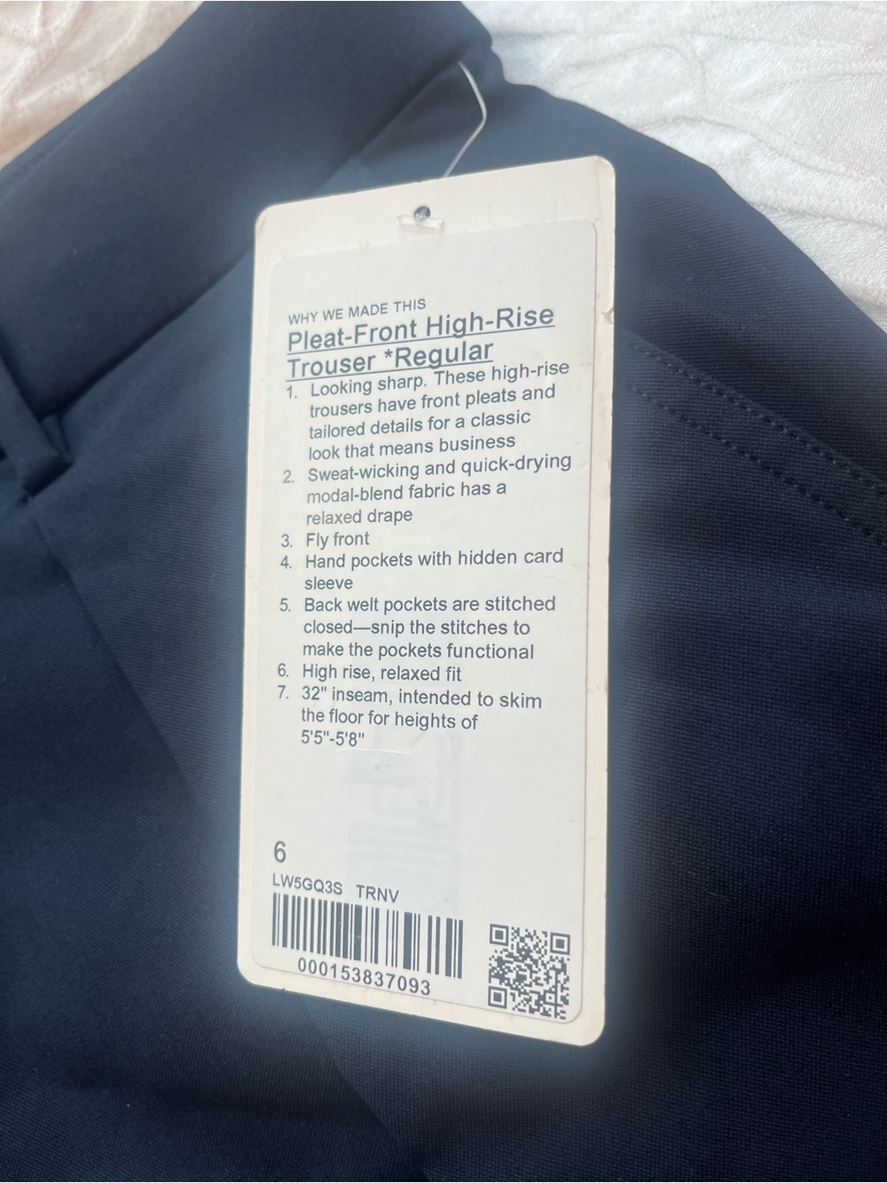 lululemon athletica Pleat-Front High-Rise Trouser — Navy